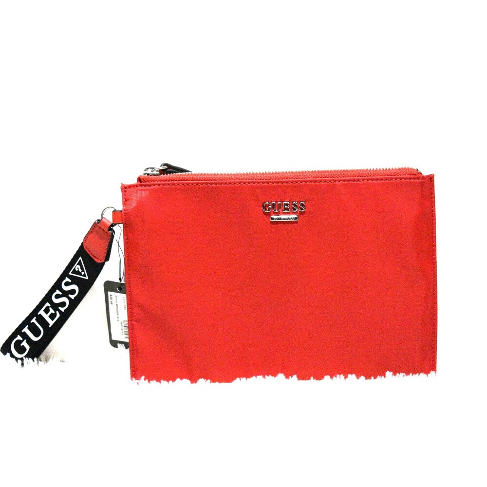 Guess Red Wristlet/Clutch, Zip Closure